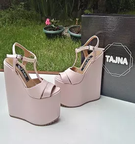 Light pink high heel sandals