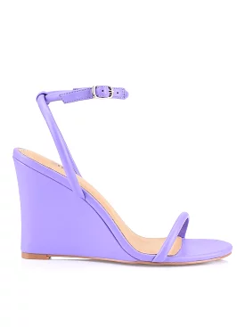 Lilac Leather Bebe Wedge Sandals