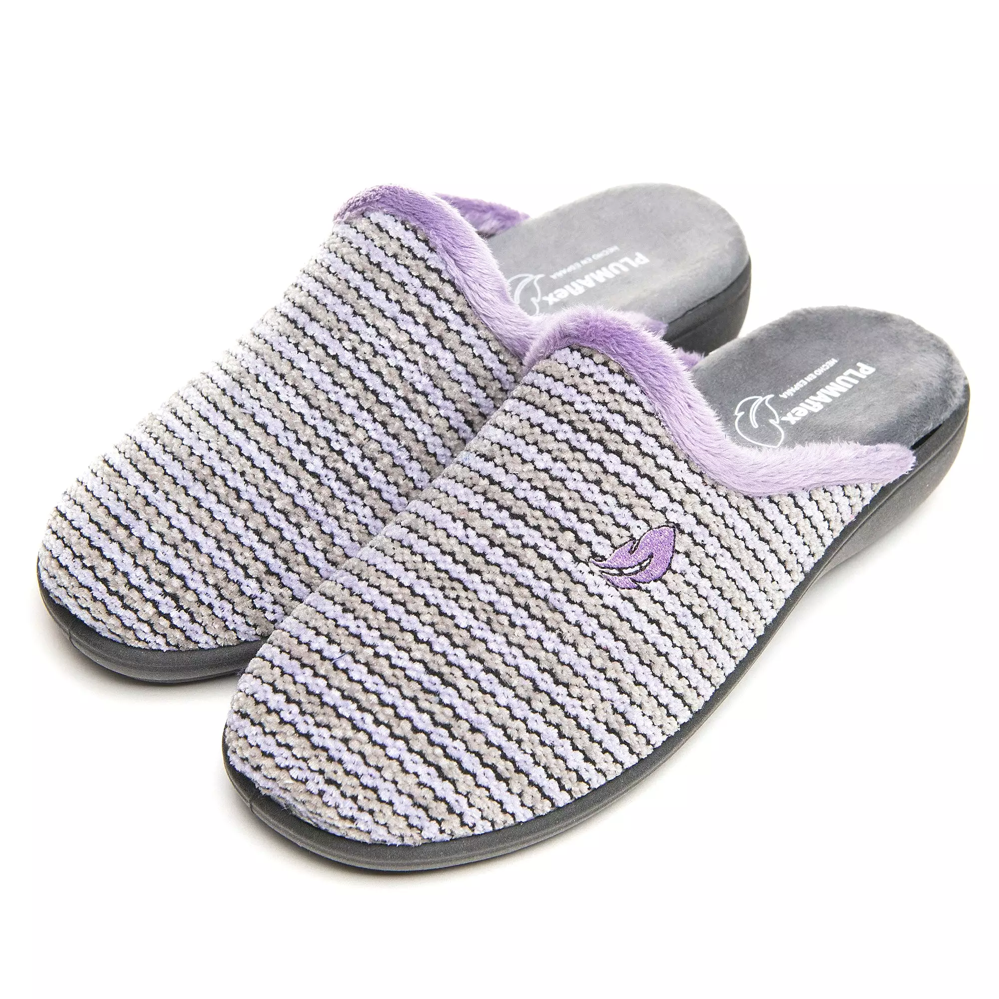 Lilac Slipper Wedge Mule - Plumaflex Memory Foam