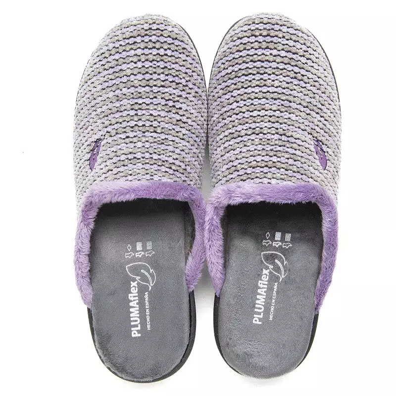 Lilac Slipper Wedge Mule - Plumaflex Memory Foam