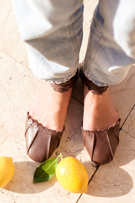 Love Bird Leather Flats - Google SEO optimized: Romantic Leather Ballet Shoes with Bird Design