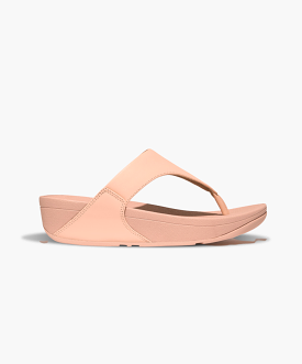 Lulu Leather Toe Post in Blush - Fitflop