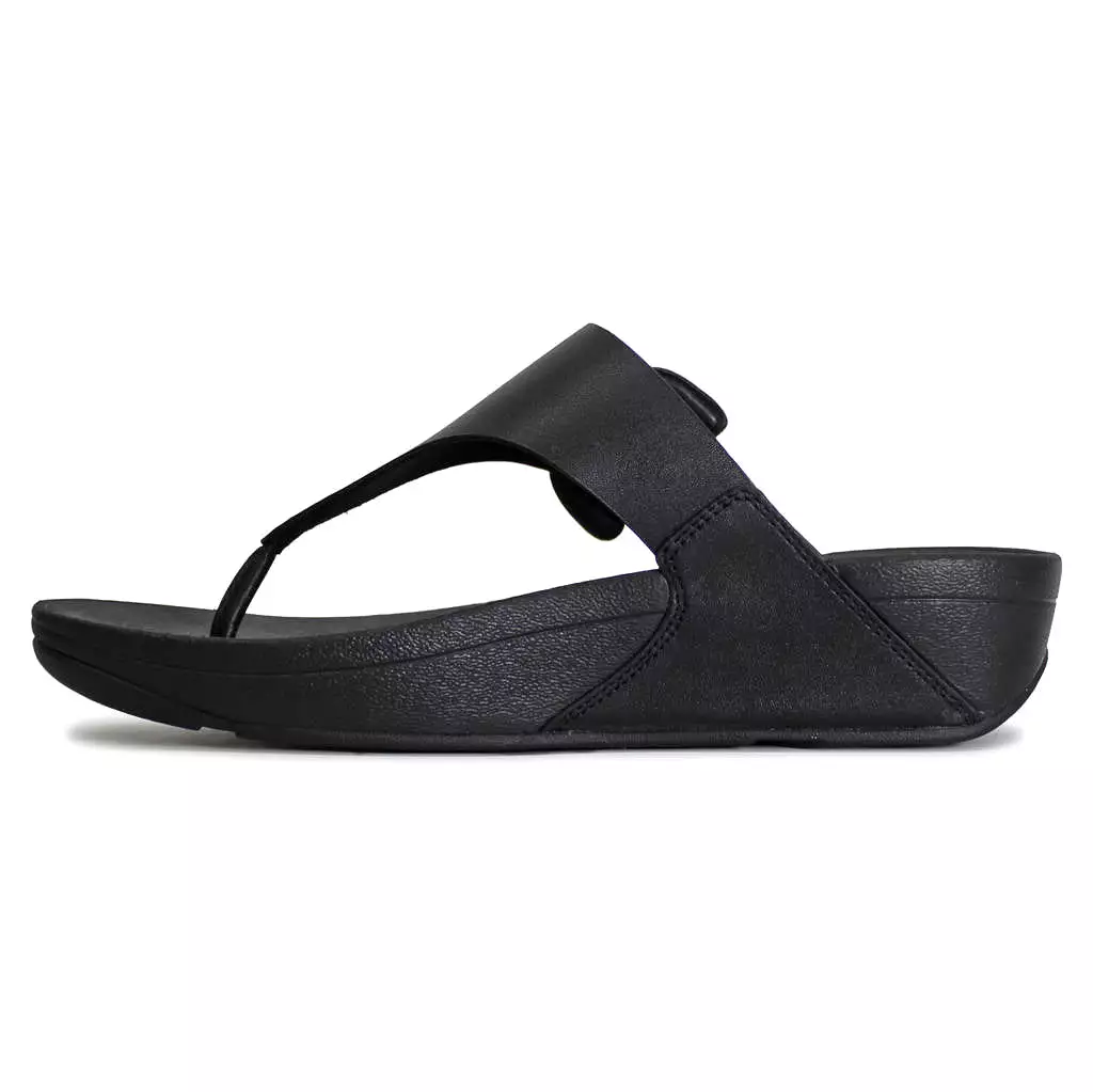 Lulu Leather Women's Sandals with Covered Buckle Toe Post