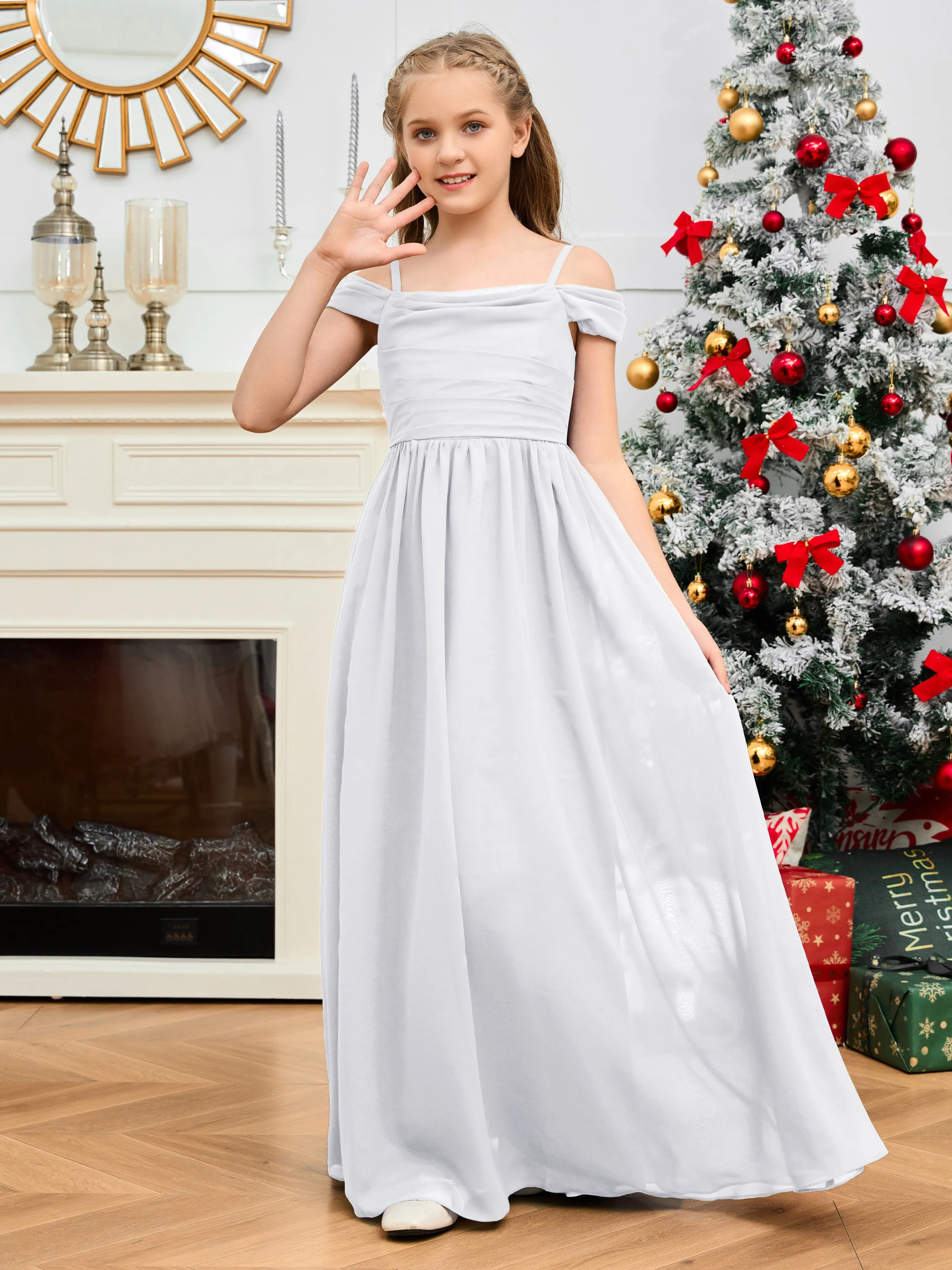 Junior Bridesmaid Chiffon Halterneck Backless Dress Magnifique