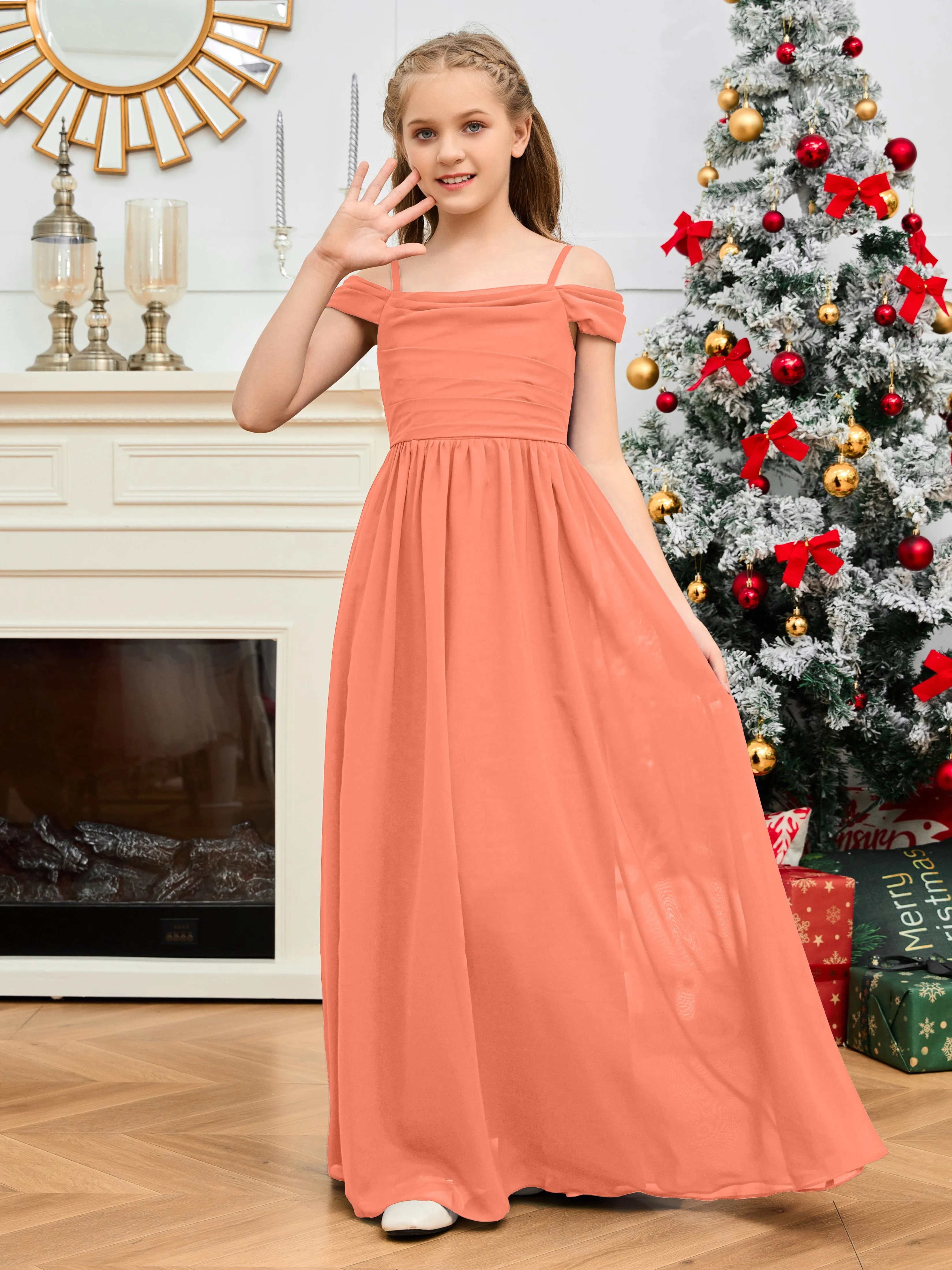 Junior Bridesmaid Chiffon Halterneck Backless Dress Magnifique