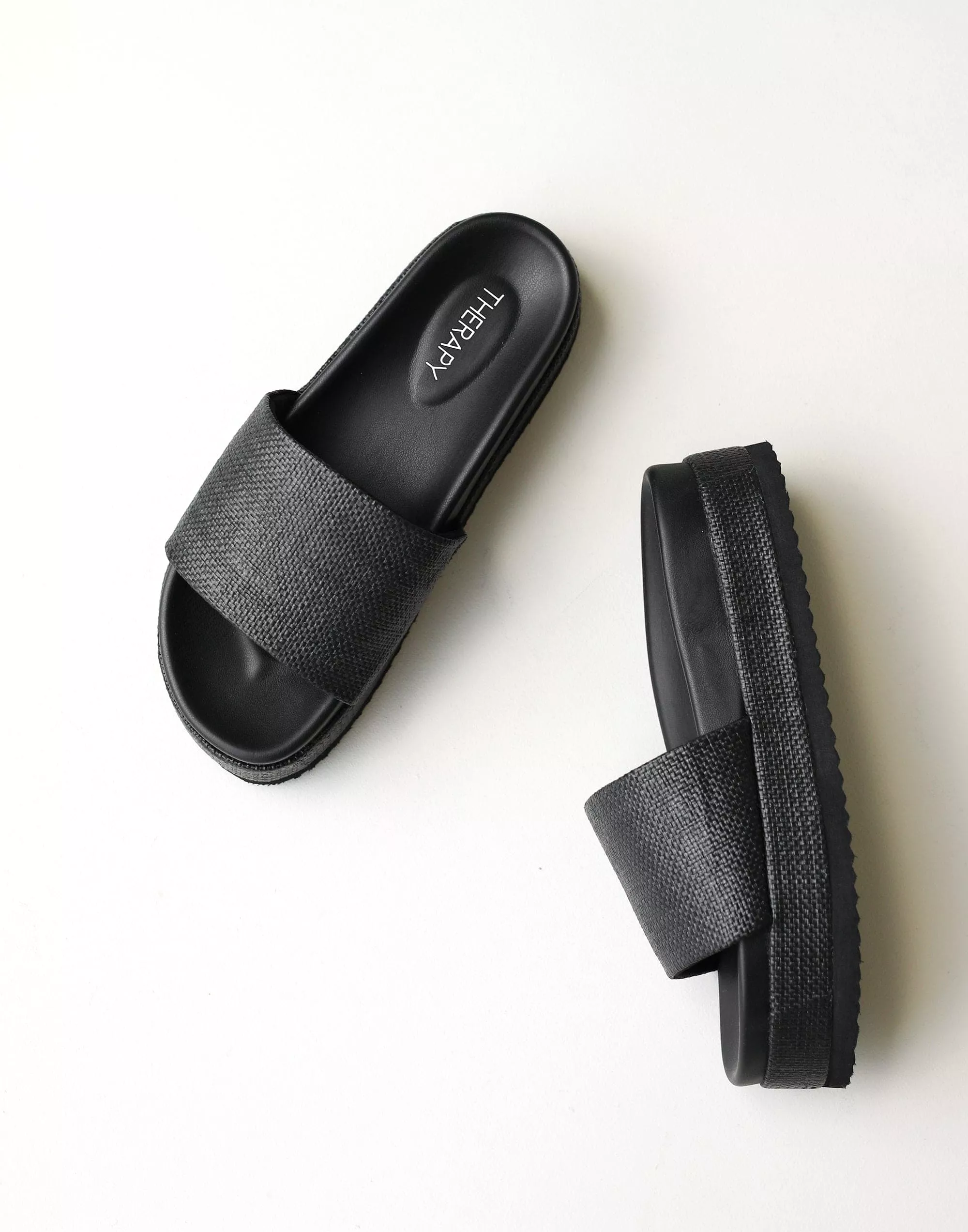 Mallorca Sandals - Therapy - Black Raffia