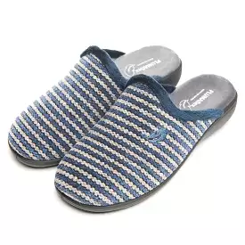 Marine Slipper Mule with Plumaflex Memory Foam - Blue Strip