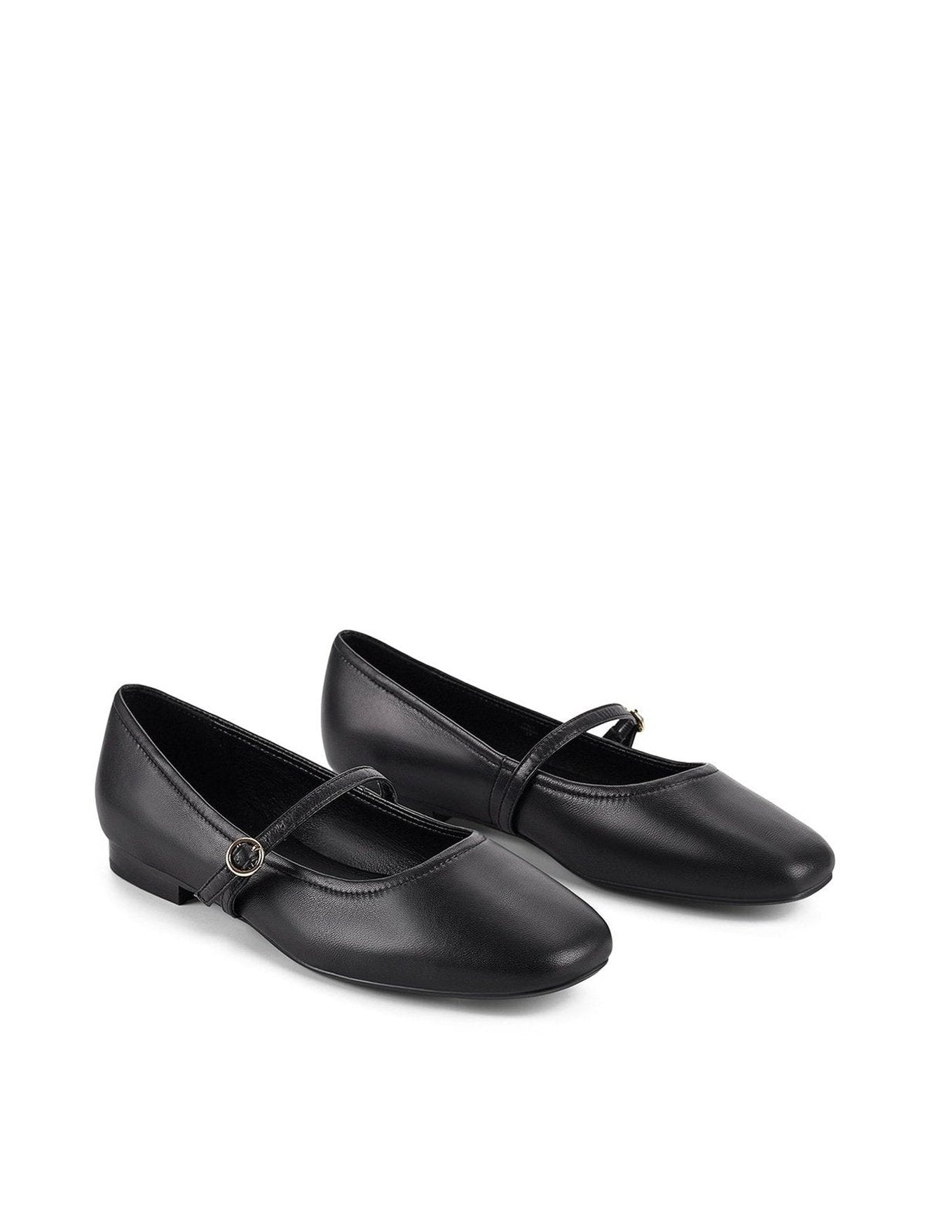 Mary Jane Ballet - Black Leather | Rey Footwear