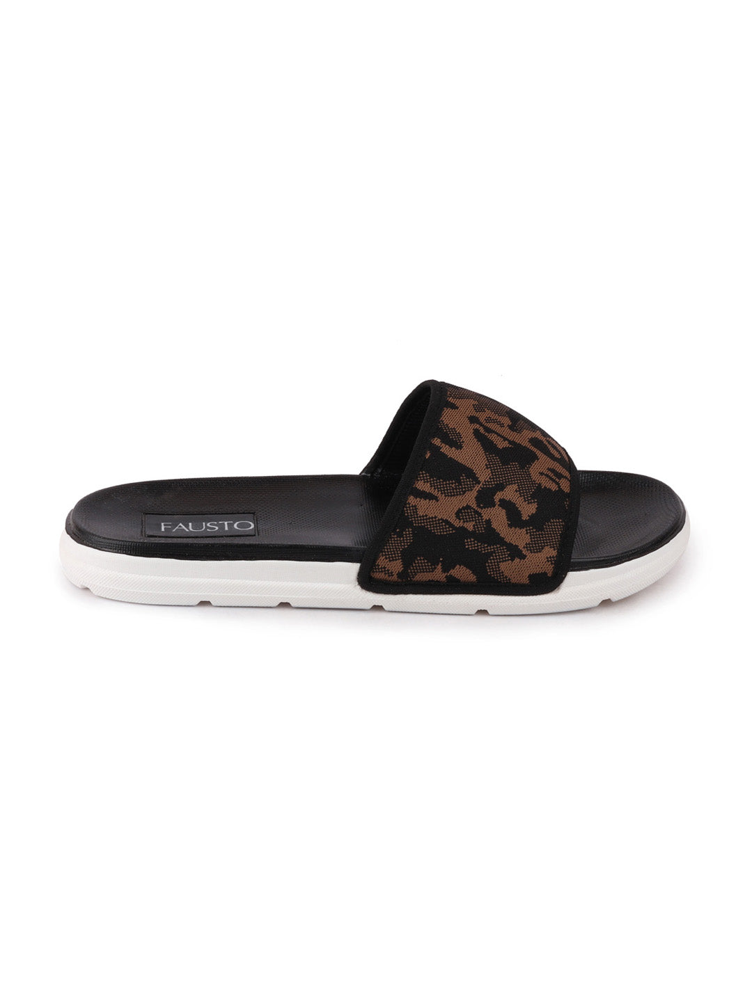 Men Army Print Slip-On Slider Flip-Flops