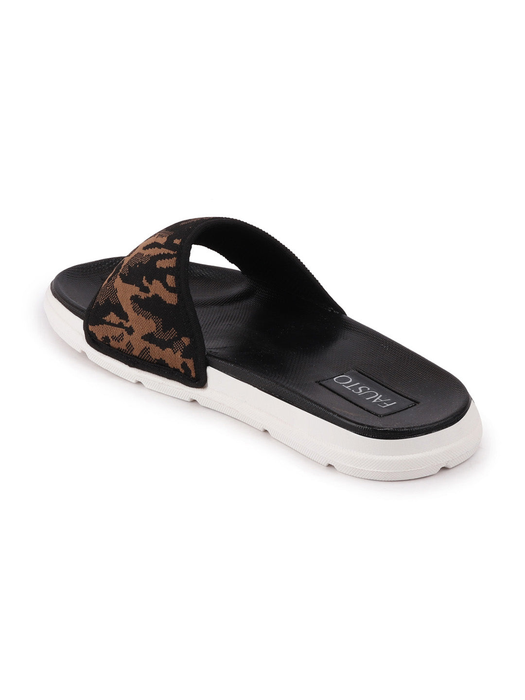 Men Army Print Slip-On Slider Flip-Flops