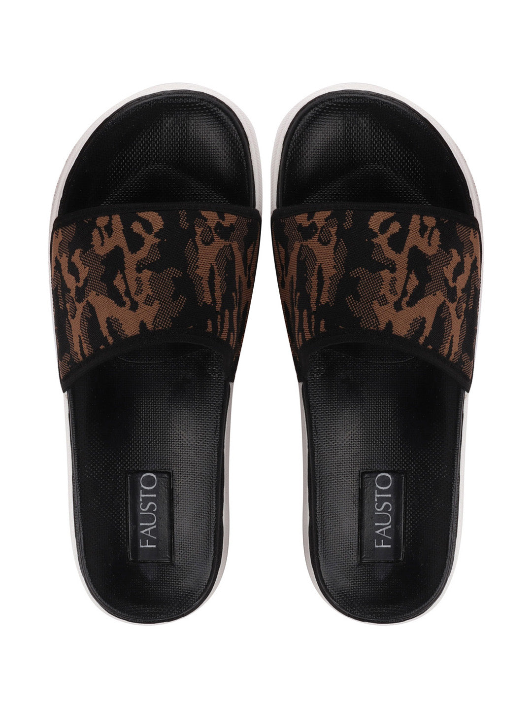 Men Army Print Slip-On Slider Flip-Flops