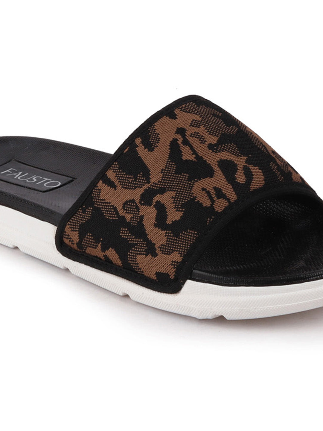 Men Army Print Slip-On Slider Flip-Flops