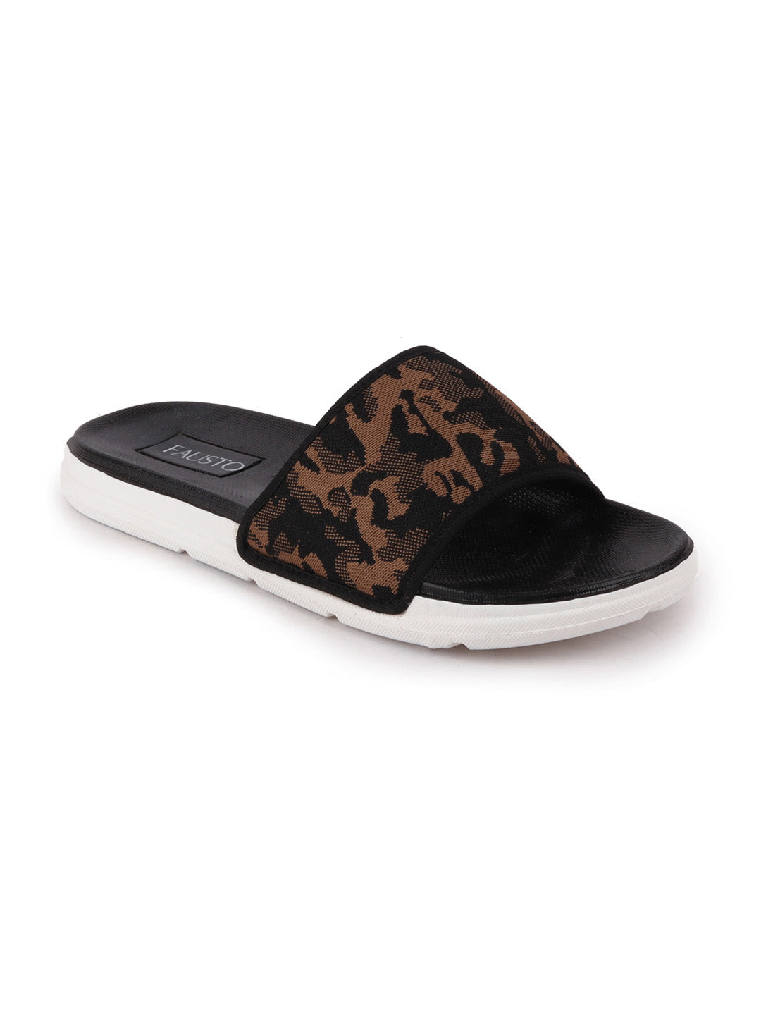 Men Army Print Slip-On Slider Flip-Flops