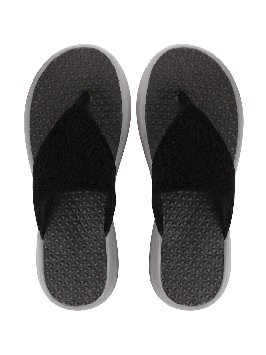 Men Casual Black Slip-On Flip-Flops