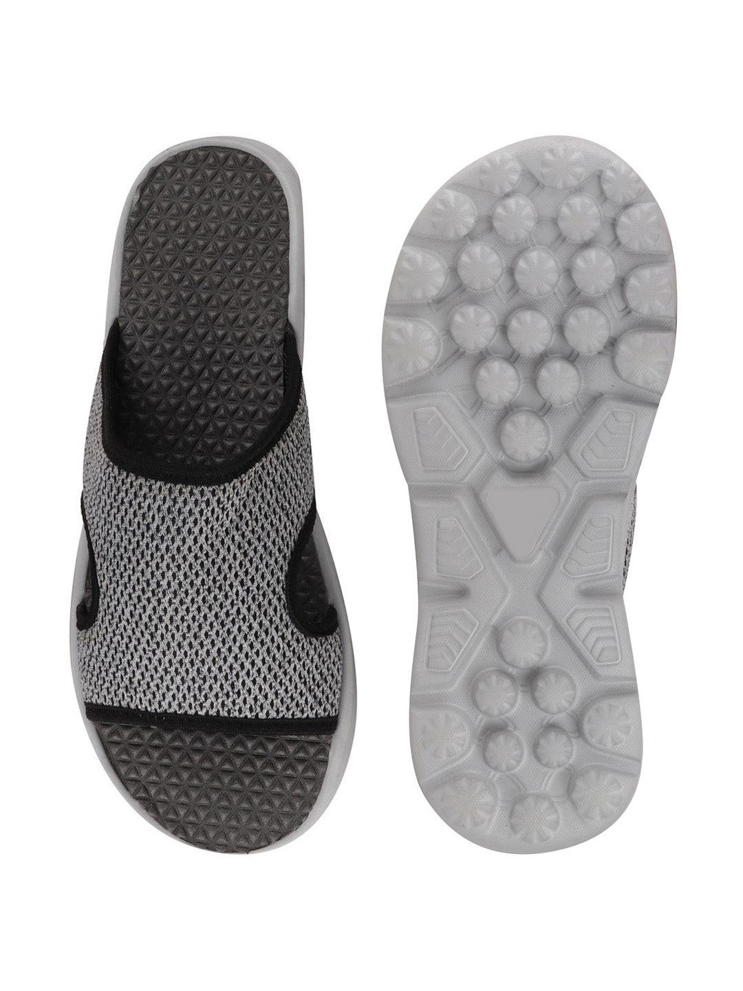 Men Gray Casual Slip-On Slider Flip Flops