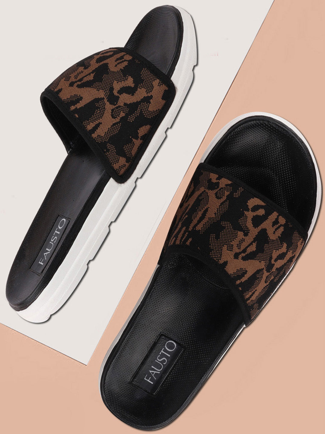 Men Printed Slip-On Flip-Flops for Casual Army Wear.