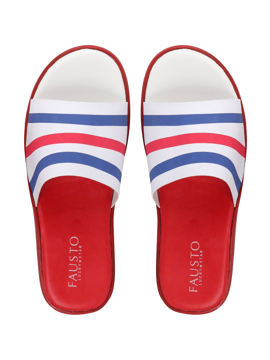 Men's Casual Slip-On Flip-Flops - Red/Blue