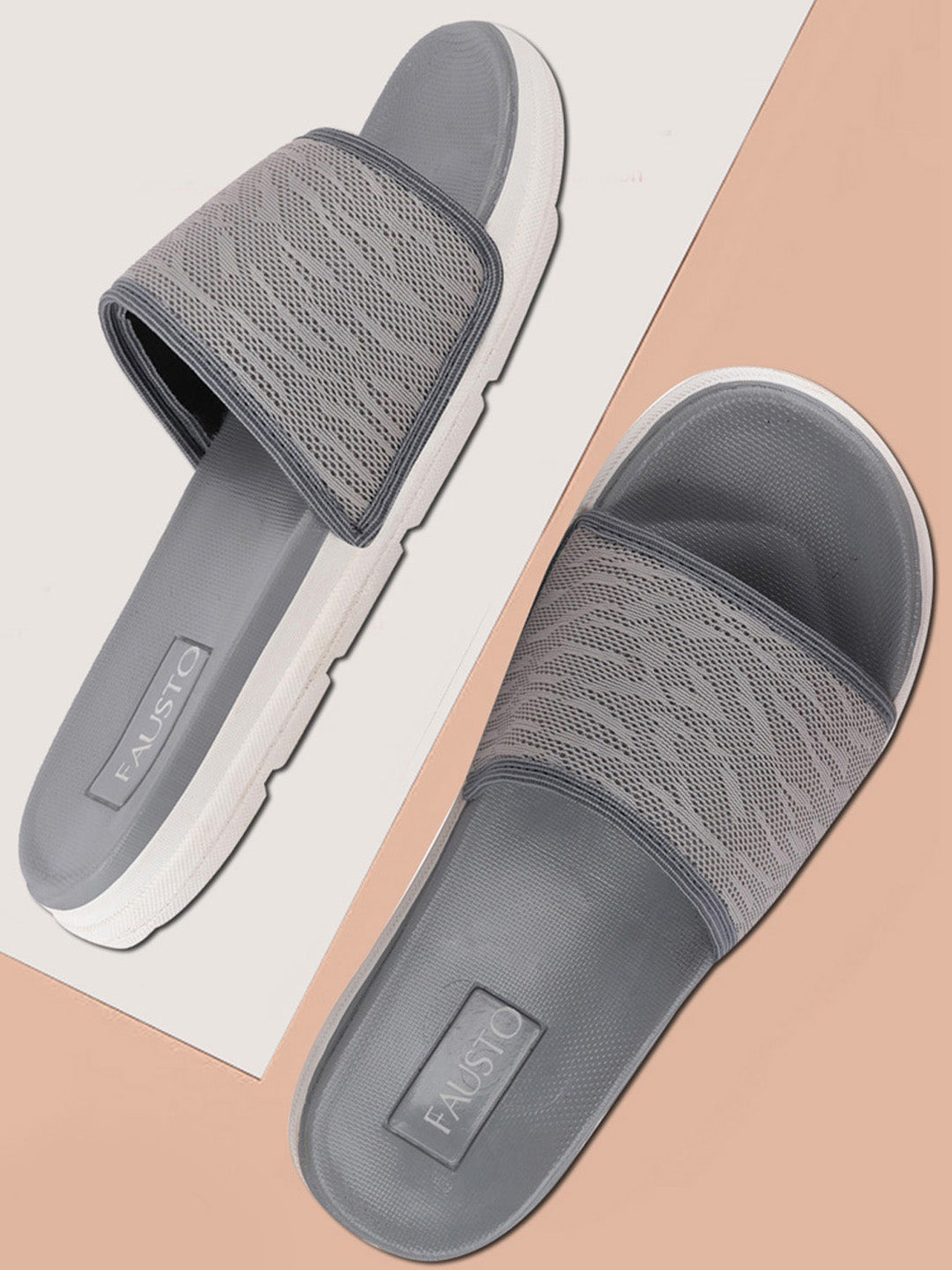 Men's Grey Slip-On Flip-Flops