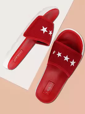 Men's Red Slip-On Flip-Flops