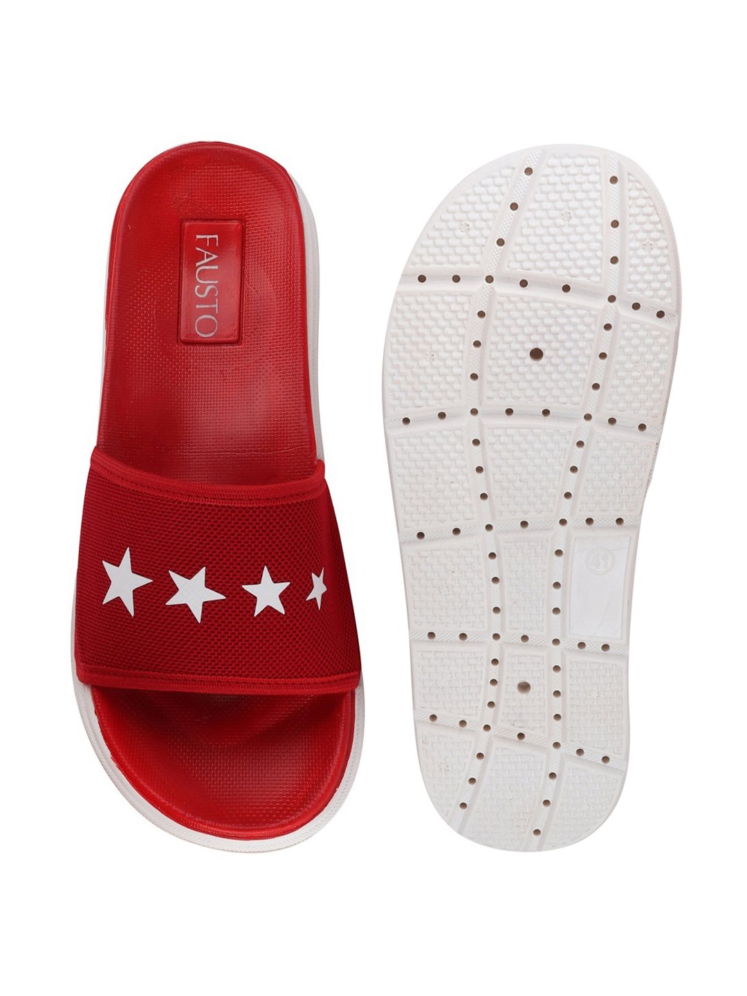 Men's Red Slip-On Flip-Flops