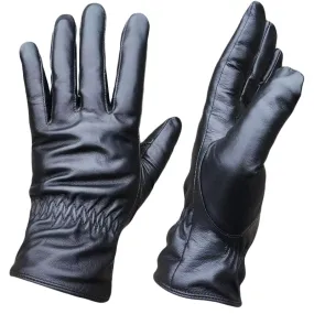 Men's Sheepskin Winter Warmth Black Thick Cotton Outdoor Riding Gloves