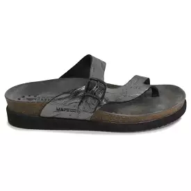 Mephisto Helen Grey Women's Leather Slip-On Open-Back Toe-Post Sandals UK 5.5