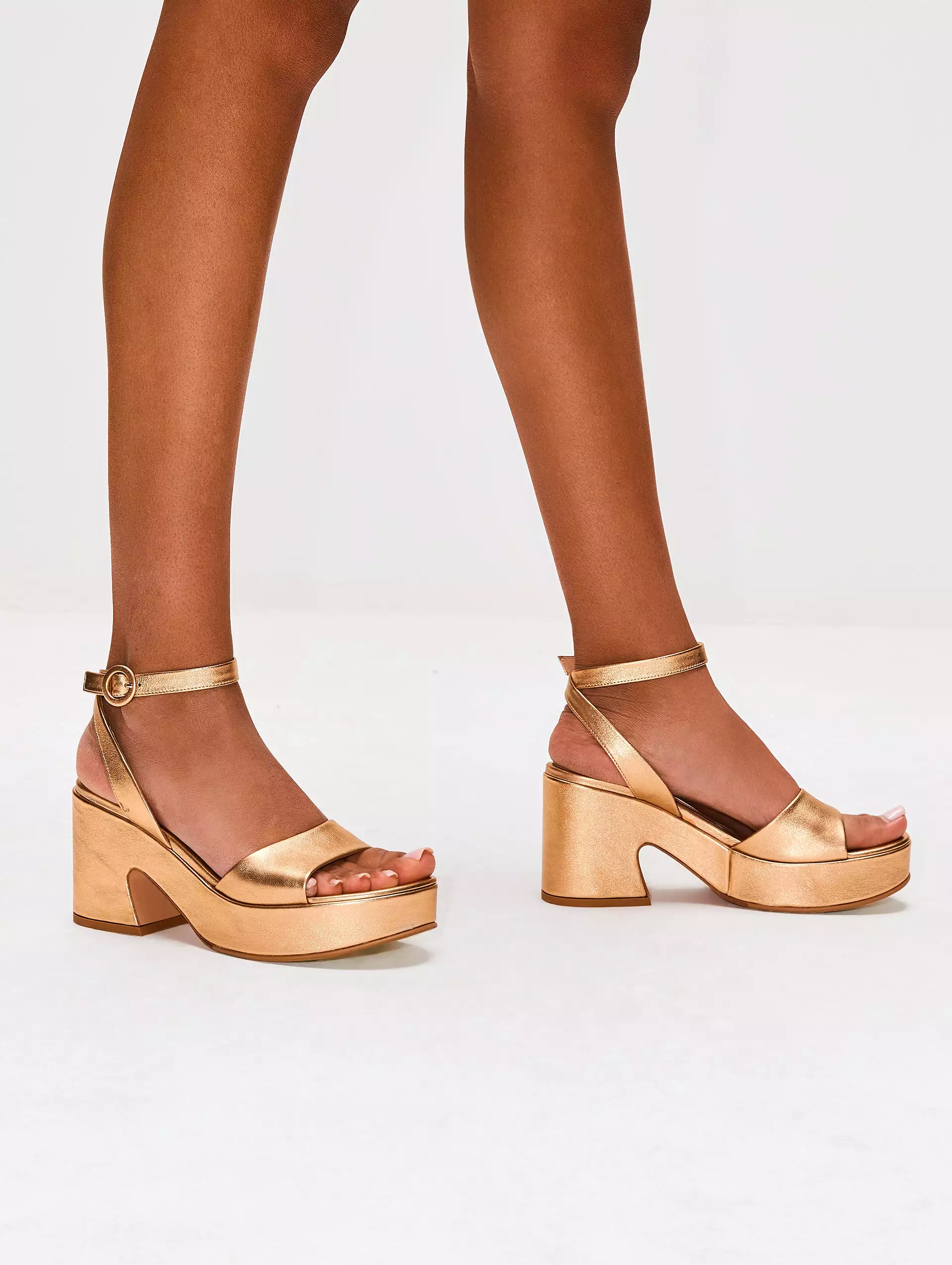 Metallic Heeled Sandal