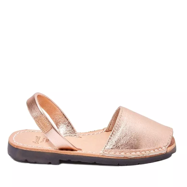 Metallic Leather Kids Menorcan Sandal - Iker 1097 Metallic