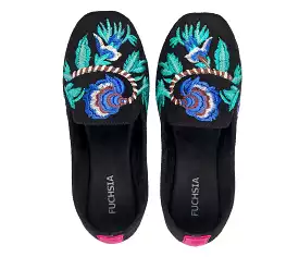 Midnight Bloom Slip-On Shoes