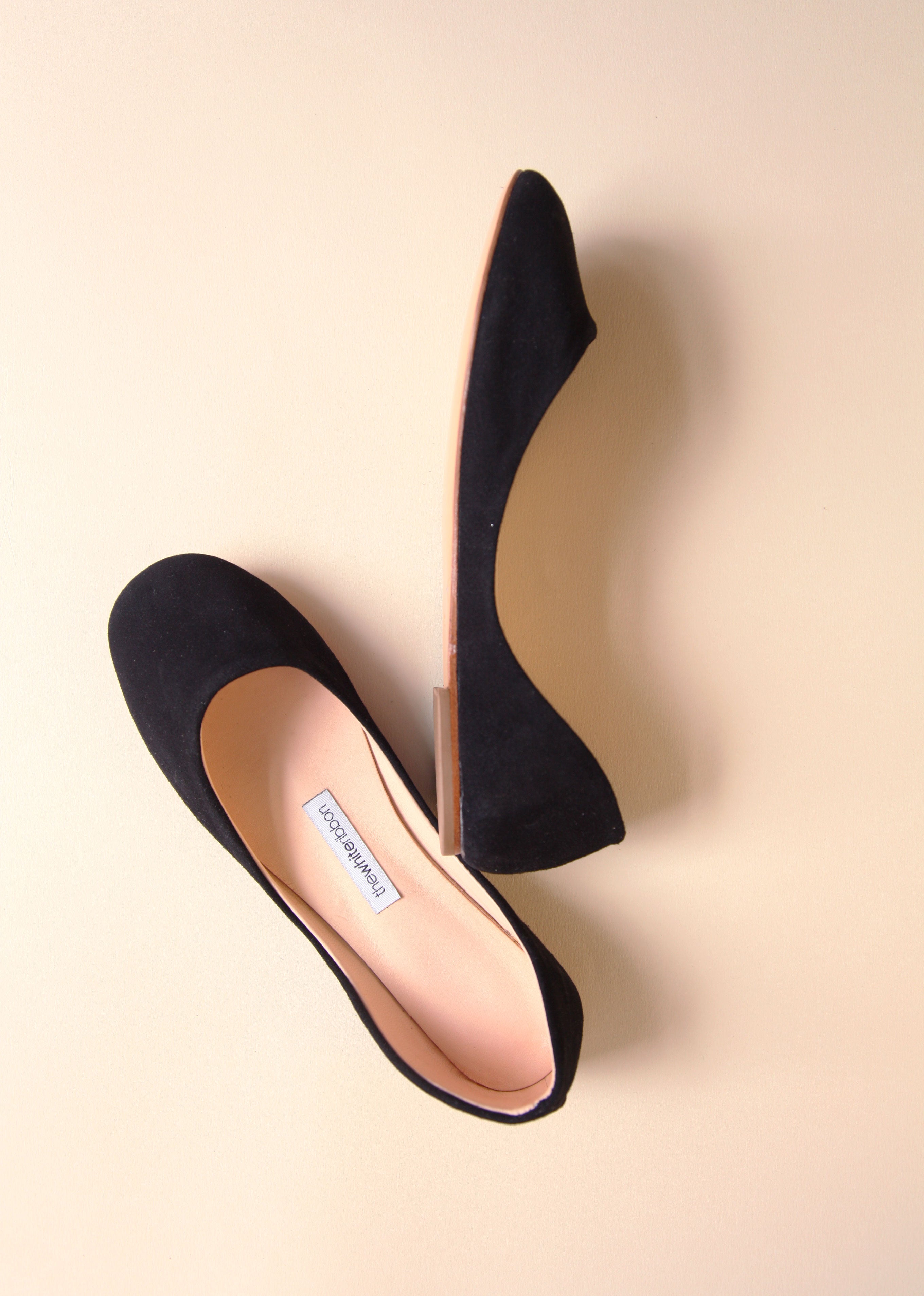 Mila black nubuck ballet flats