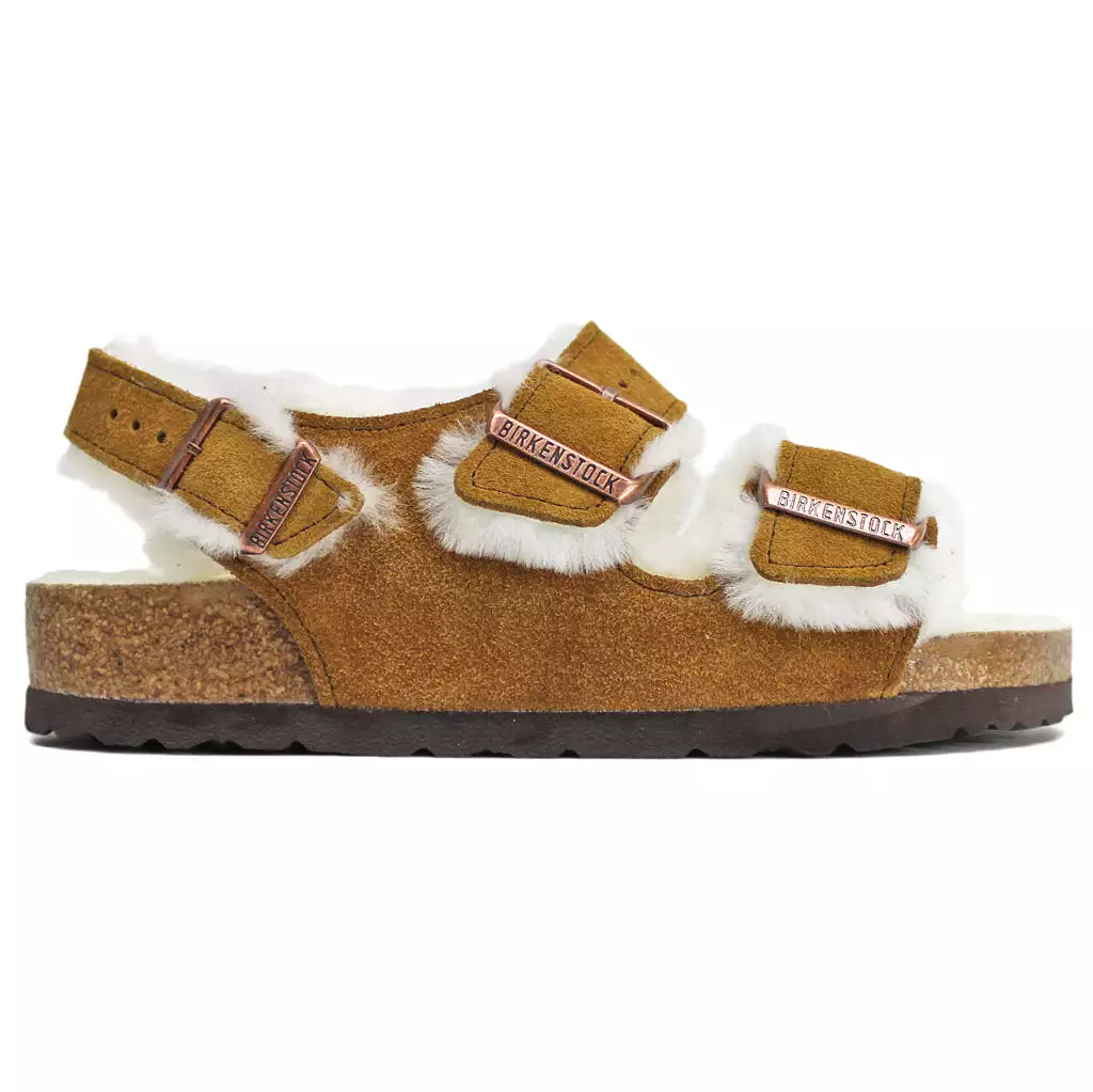 Milano Shearling Suede Sandals - Unisex Slingback