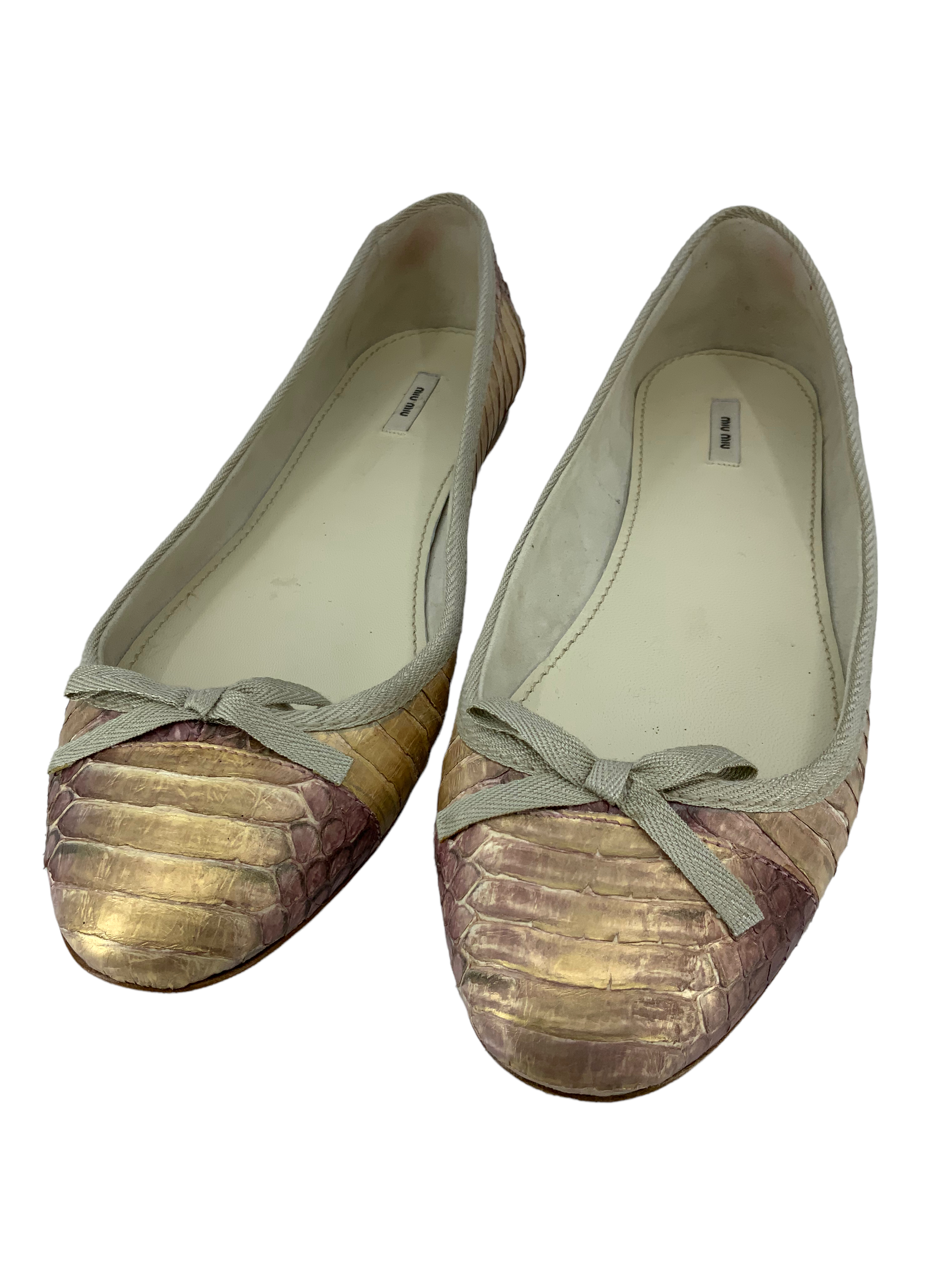 Miu Miu Snakeskin Ballet Flats Size 8