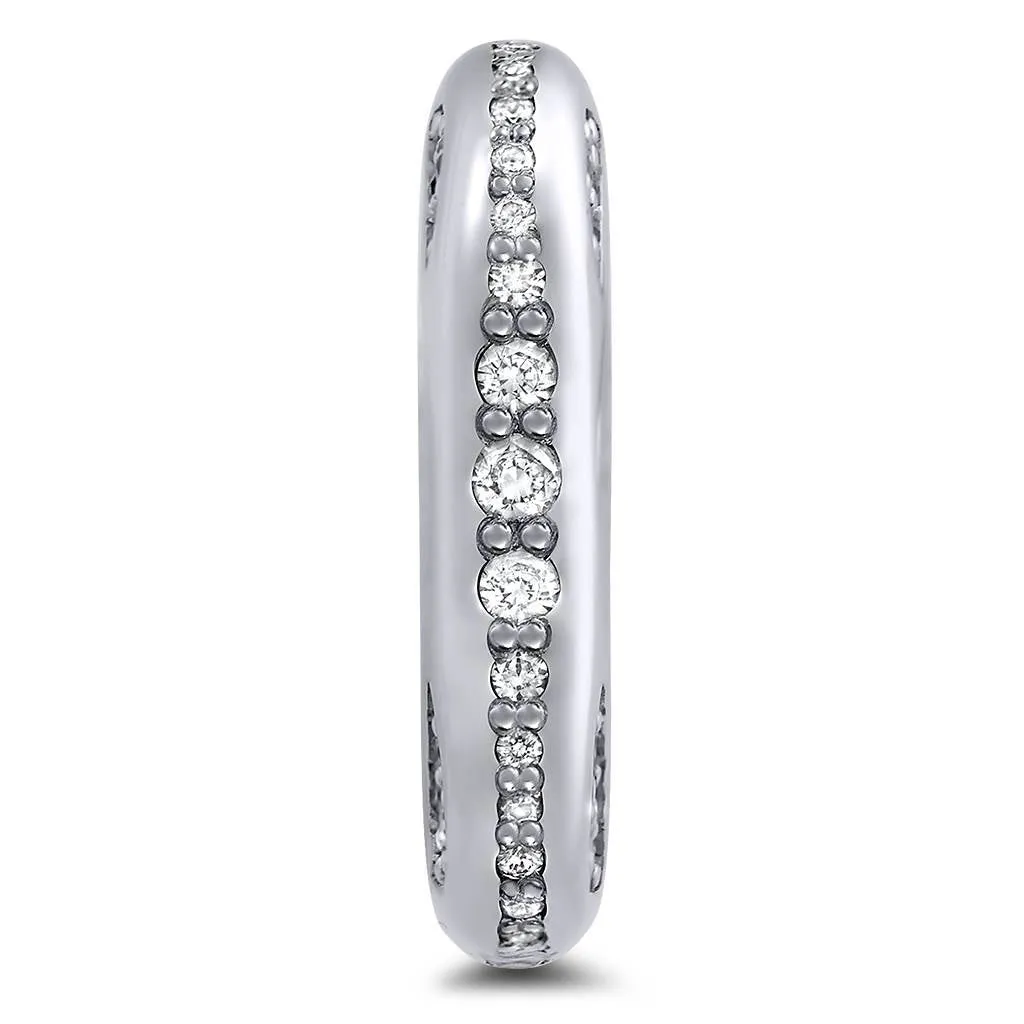 Modern Sensuality Wedding Band with Diamond Jewel