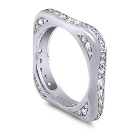 Modern Sensuality Wedding Band with Diamond Jewel