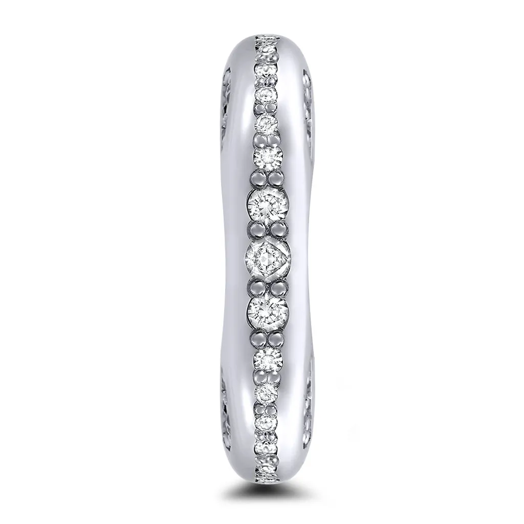 Modern Sensuality Wedding Band with Diamond Jewel