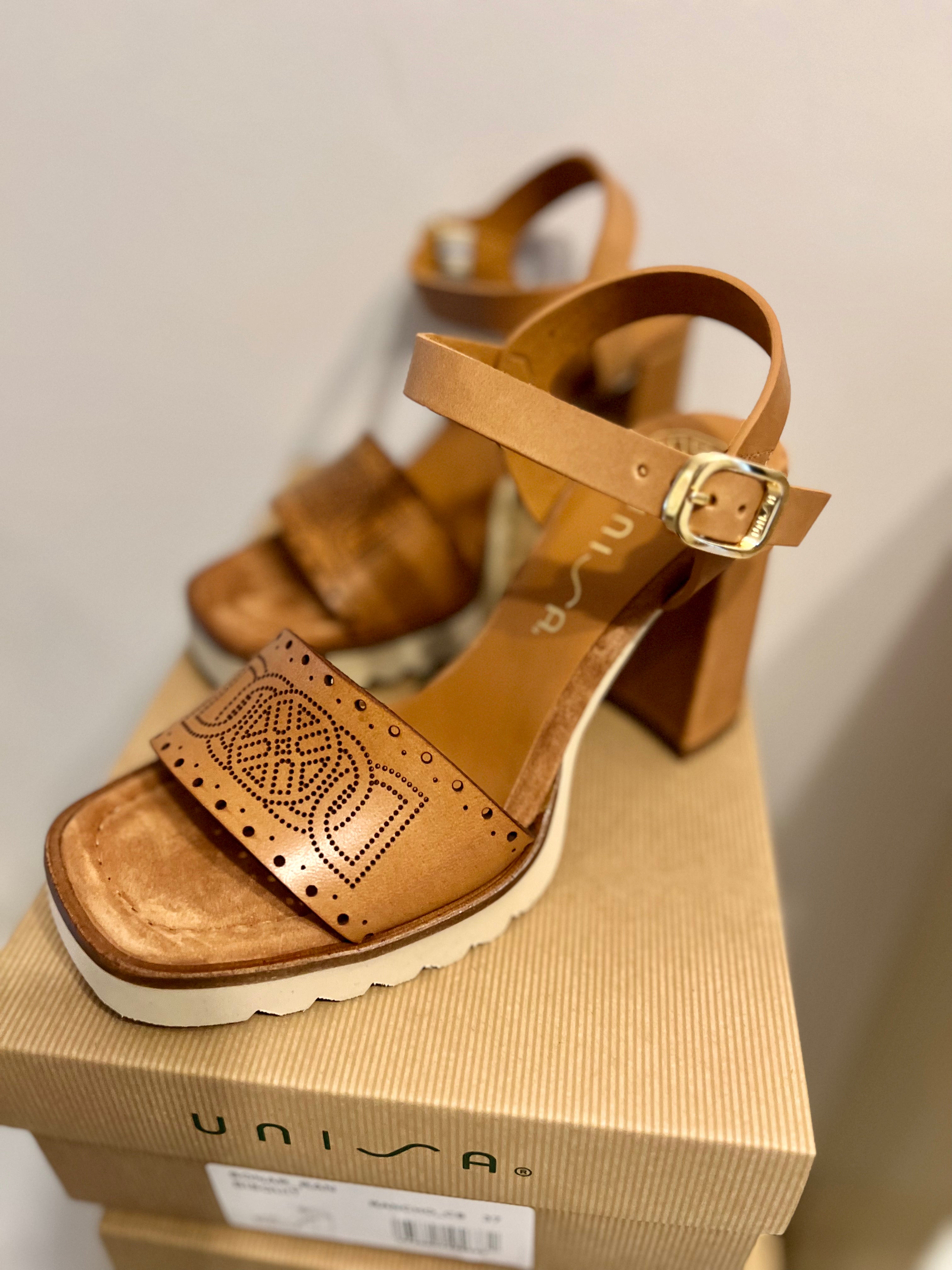 Natural Block Heel Sandals