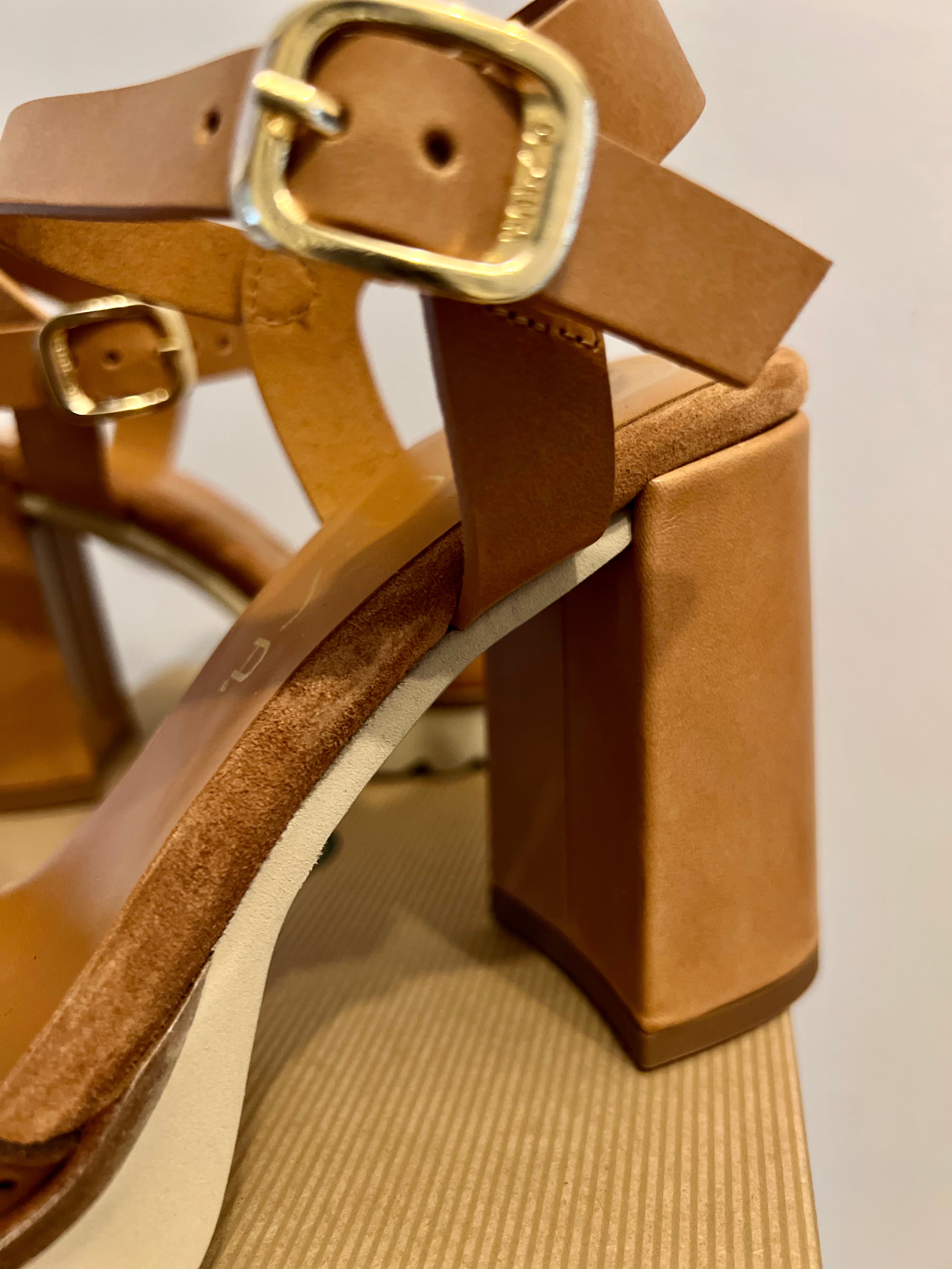 Natural Block Heel Sandals