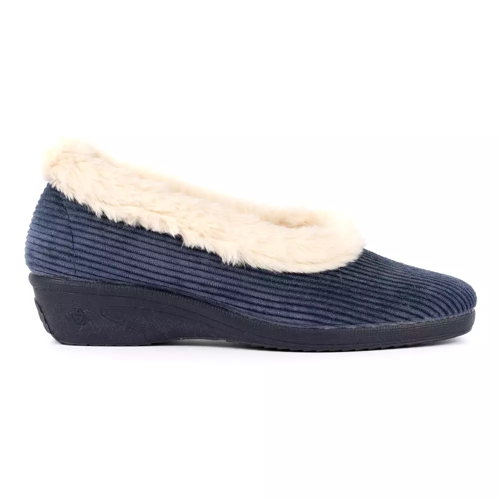 Navy Blue Ladies Bedroom Slippers - GLYNIS KLA154BL