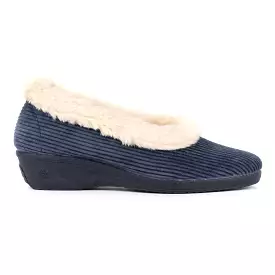 Navy Blue Ladies Bedroom Slippers - GLYNIS KLA154BL