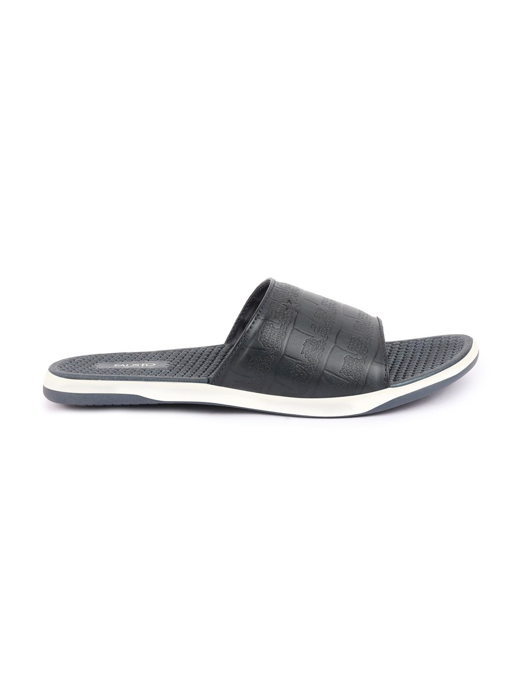 Navy Blue Men's Open Toe Slip-On Slippers - Ultra Light & Flexible - Flip-Flops