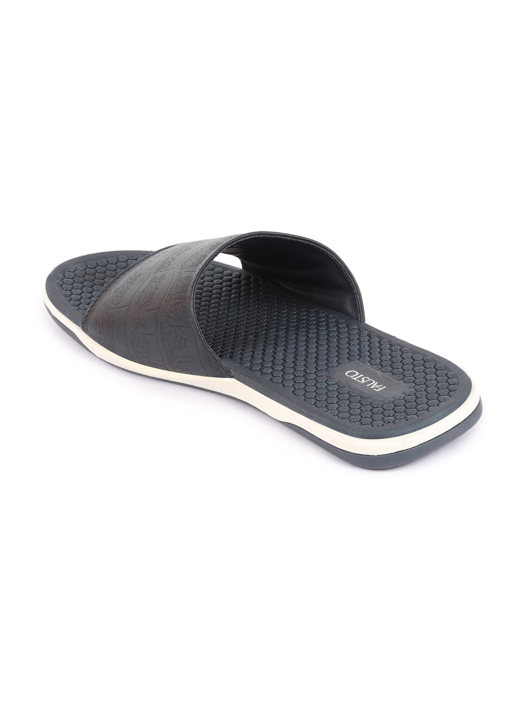 Navy Blue Men's Open Toe Slip-On Slippers - Ultra Light & Flexible - Flip-Flops