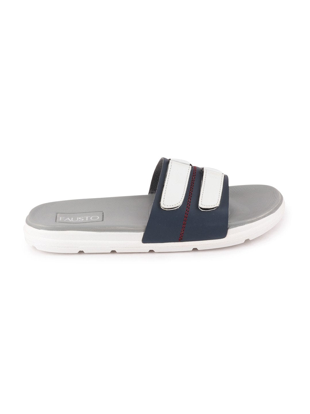 Navy Blue/White Slip-On Sliders Flip-Flops for Men