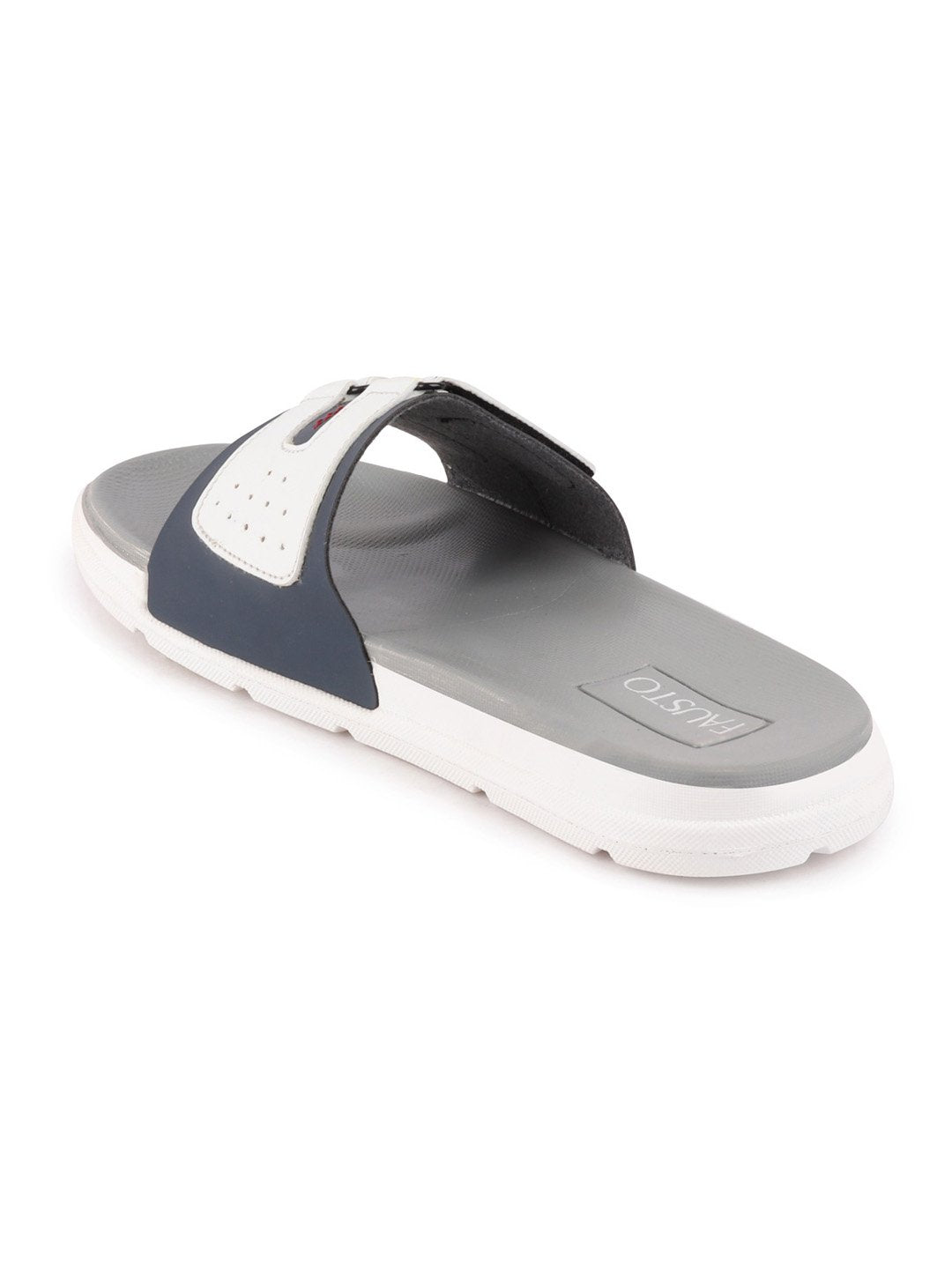 Navy Blue/White Slip-On Sliders Flip-Flops for Men