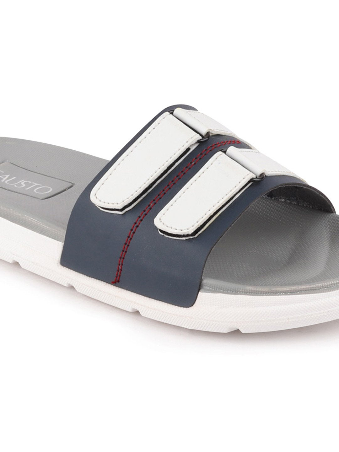 Navy Blue/White Slip-On Sliders Flip-Flops for Men