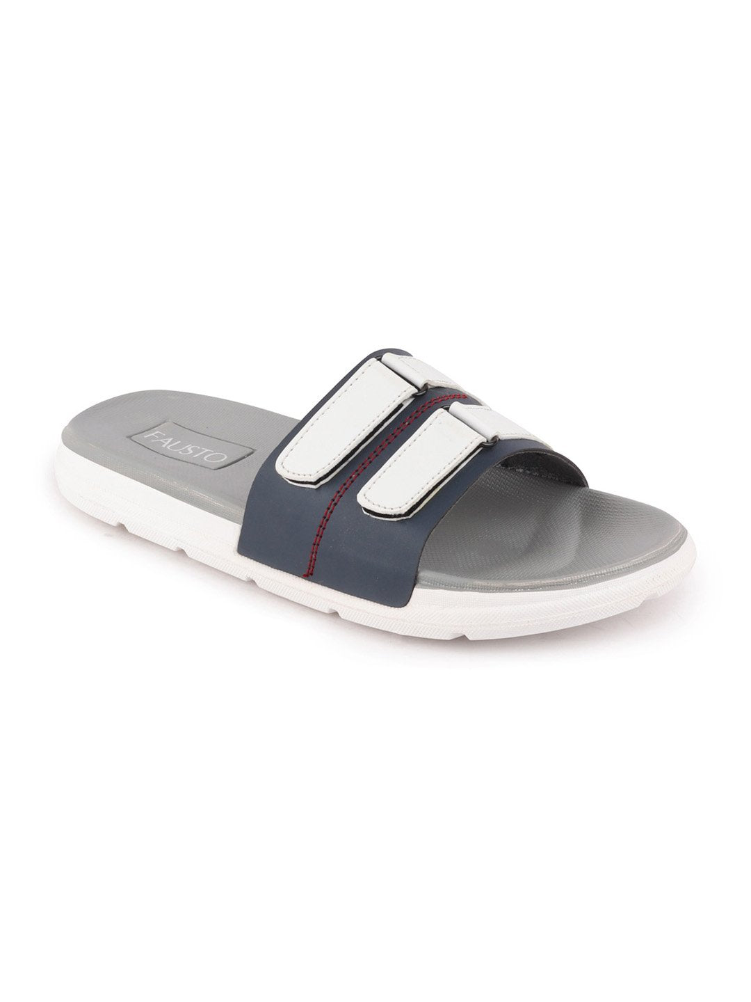 Navy Blue/White Slip-On Sliders Flip-Flops for Men