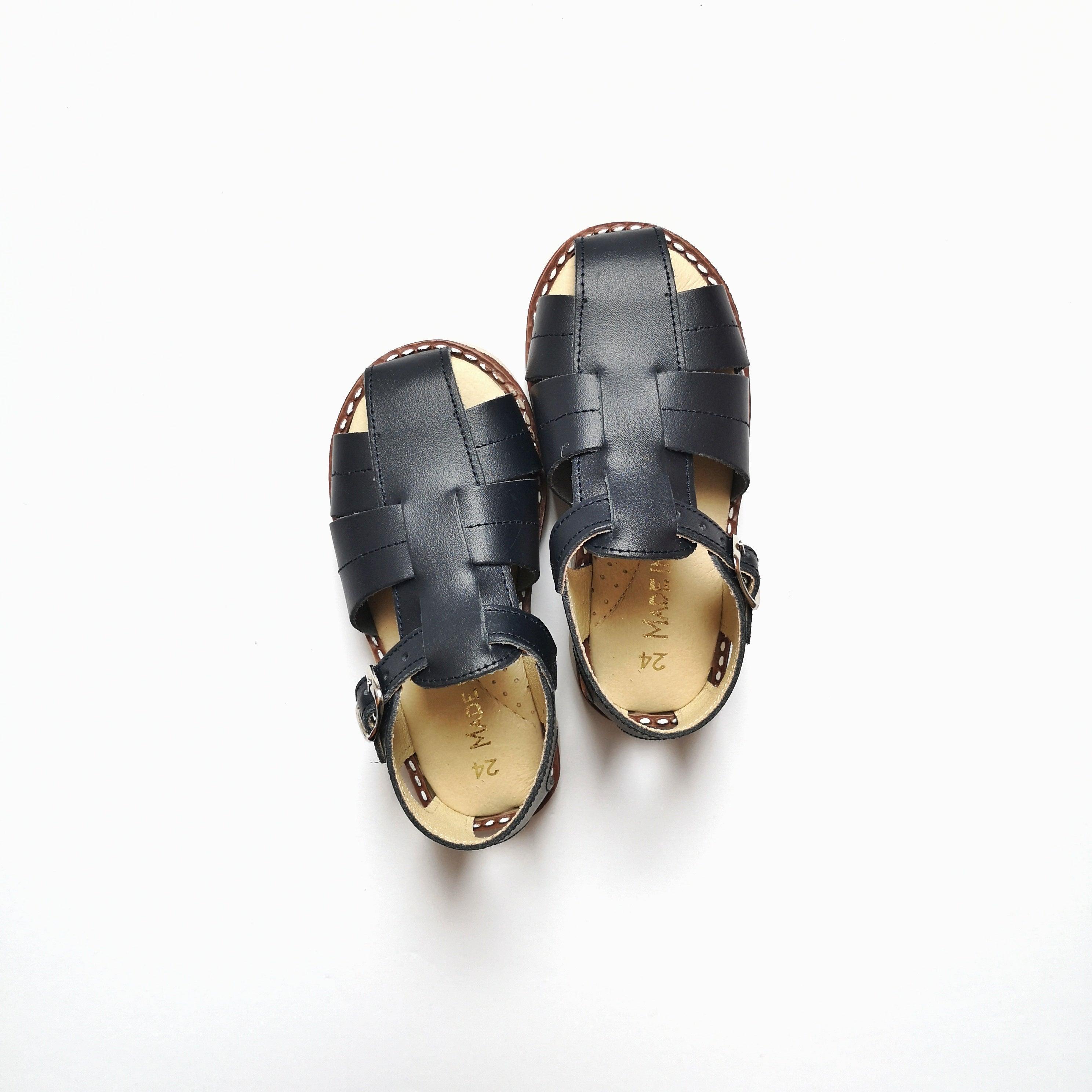 Navy leather sandals - buy now