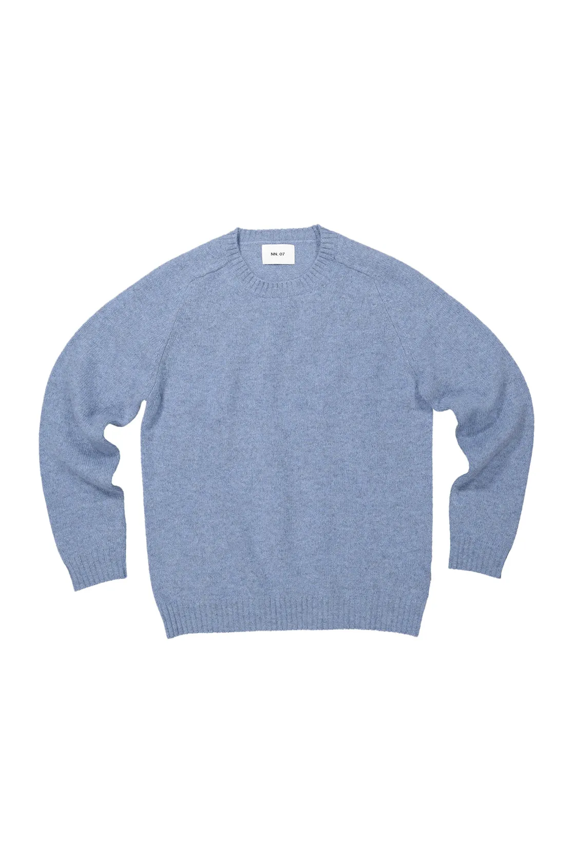 NN07 Nathan Pullover in Light Blue Melange