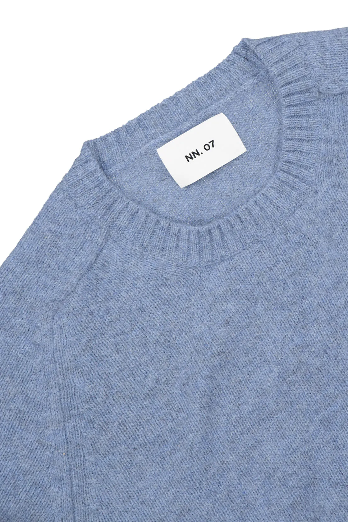 NN07 Nathan Pullover in Light Blue Melange