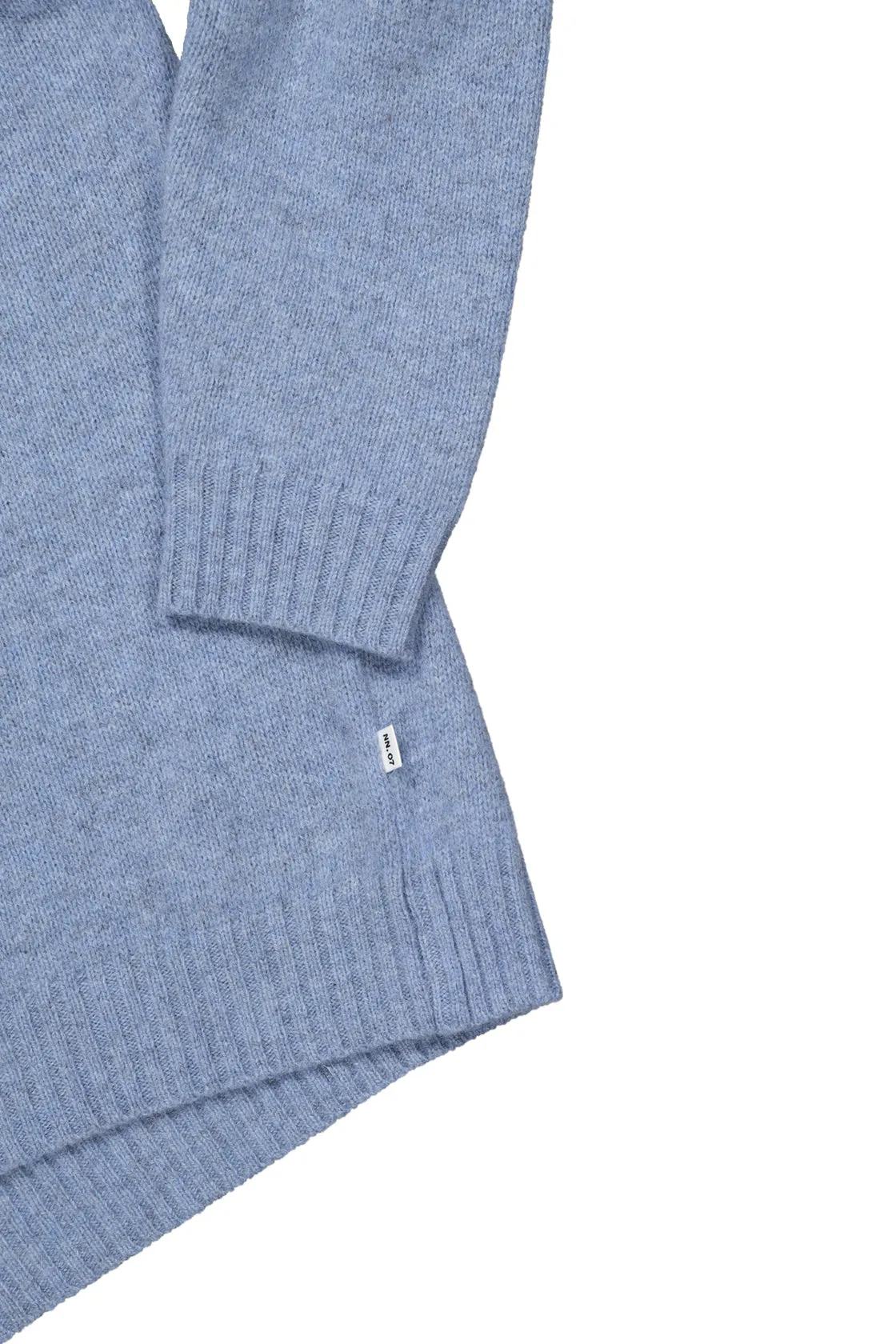 NN07 Nathan Pullover in Light Blue Melange