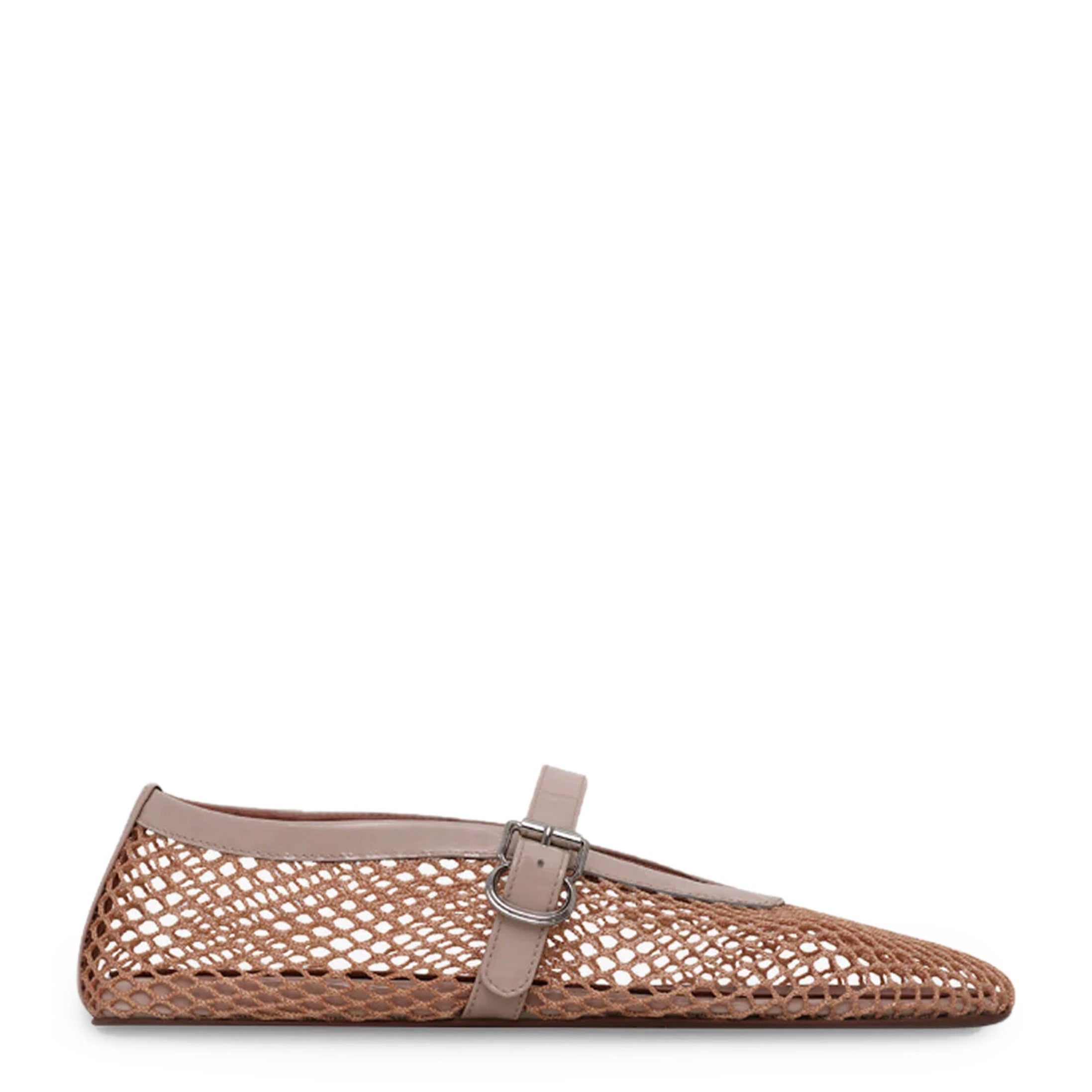 Nude ballet flats with fishnet design